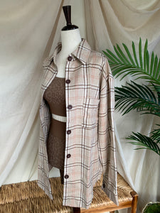 CHESSY OVERSIZED FLANNEL (MOCHA)