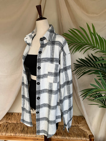 CHESSY OVERSIZED FLANNEL (WHITE)