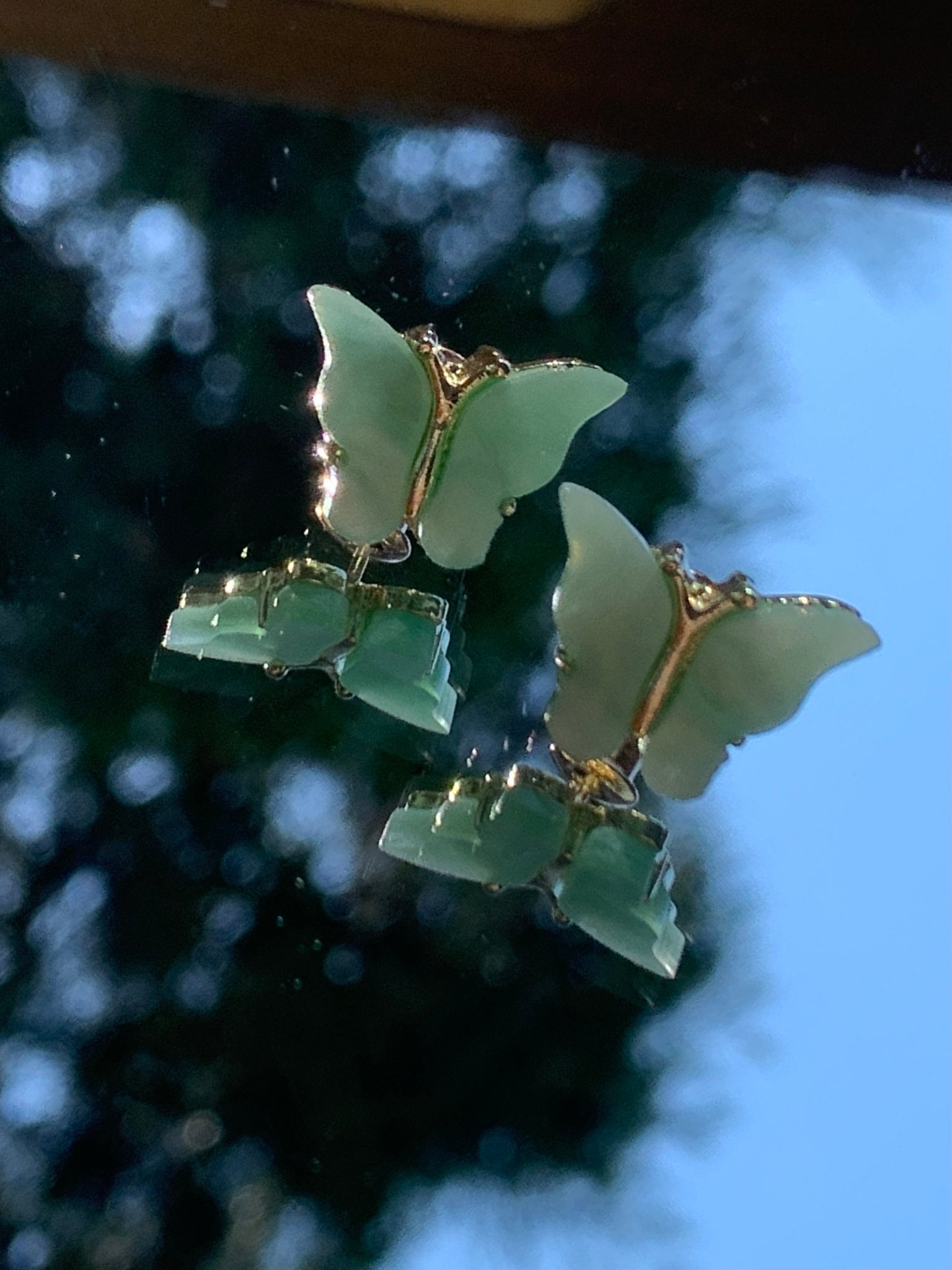 BUTTERFLY STUDS EARRINGS (TEAL)